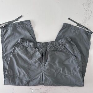 Joe Fresh VINTAGE 100% Nylon Croppes Utility Pants Gray 90s Y2K